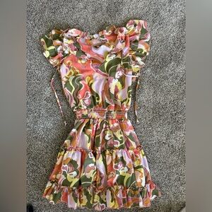 Wild Dreams Split Neck Tiered Dress